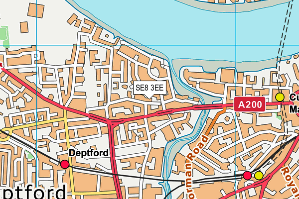 SE8 3EE map - OS VectorMap District (Ordnance Survey)