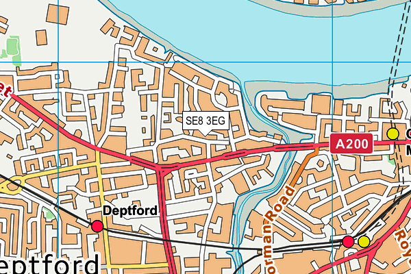 SE8 3EG map - OS VectorMap District (Ordnance Survey)