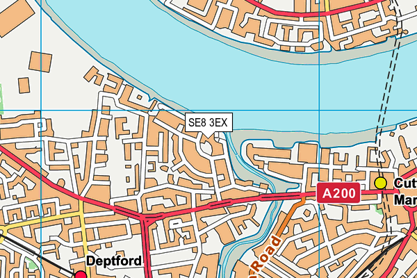 SE8 3EX map - OS VectorMap District (Ordnance Survey)