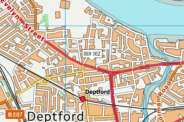 SE8 3EZ map - OS VectorMap District (Ordnance Survey)