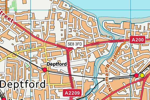 SE8 3FD map - OS VectorMap District (Ordnance Survey)