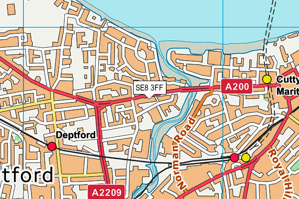 SE8 3FF map - OS VectorMap District (Ordnance Survey)