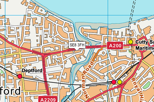 SE8 3FH map - OS VectorMap District (Ordnance Survey)