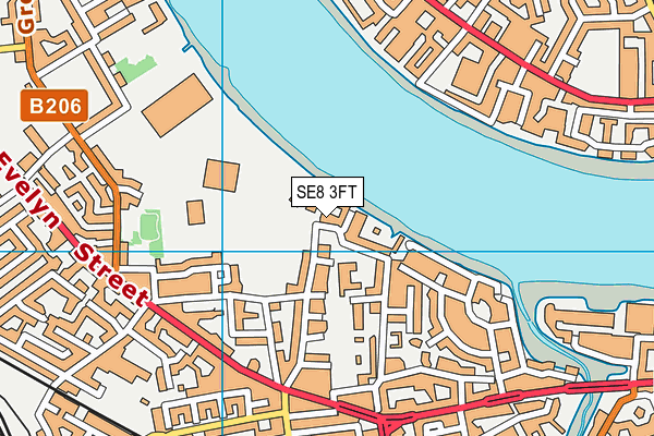SE8 3FT map - OS VectorMap District (Ordnance Survey)