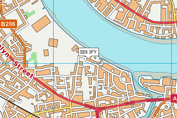 SE8 3FY map - OS VectorMap District (Ordnance Survey)