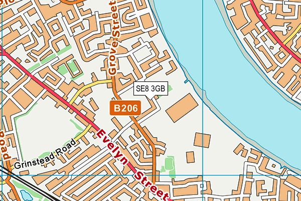 SE8 3GB map - OS VectorMap District (Ordnance Survey)