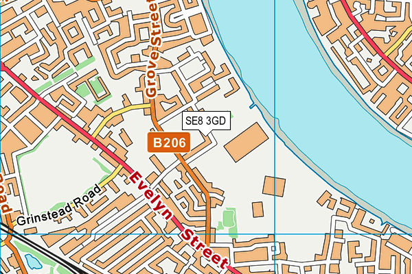 SE8 3GD map - OS VectorMap District (Ordnance Survey)