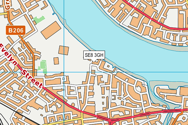 SE8 3GH map - OS VectorMap District (Ordnance Survey)