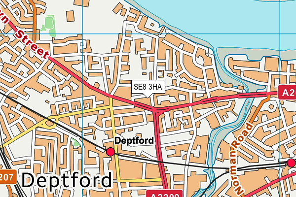 SE8 3HA map - OS VectorMap District (Ordnance Survey)