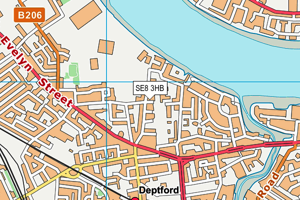 SE8 3HB map - OS VectorMap District (Ordnance Survey)