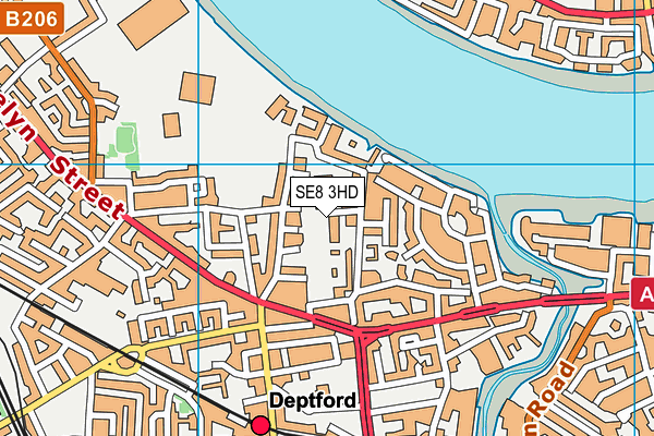 SE8 3HD map - OS VectorMap District (Ordnance Survey)