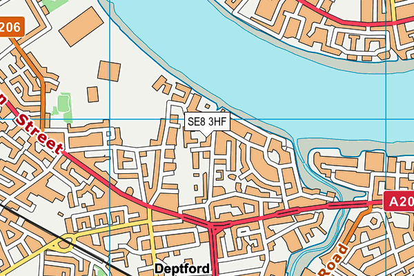 SE8 3HF map - OS VectorMap District (Ordnance Survey)
