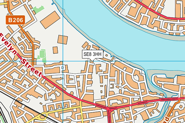 SE8 3HH map - OS VectorMap District (Ordnance Survey)