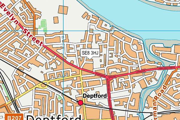 SE8 3HJ map - OS VectorMap District (Ordnance Survey)
