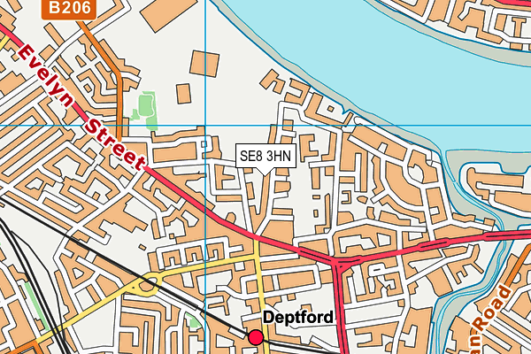 SE8 3HN map - OS VectorMap District (Ordnance Survey)
