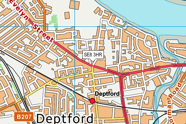 SE8 3HR map - OS VectorMap District (Ordnance Survey)