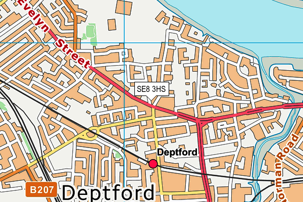 SE8 3HS map - OS VectorMap District (Ordnance Survey)
