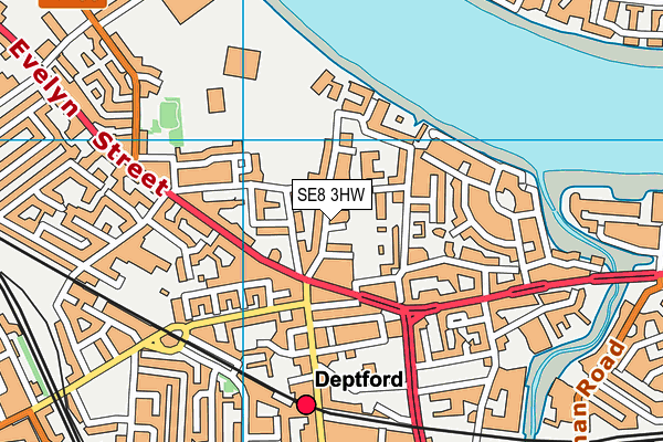 SE8 3HW map - OS VectorMap District (Ordnance Survey)