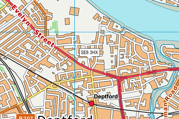 SE8 3HX map - OS VectorMap District (Ordnance Survey)