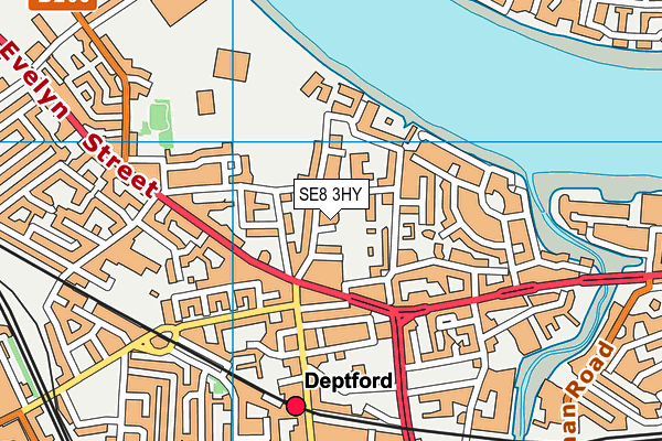SE8 3HY map - OS VectorMap District (Ordnance Survey)