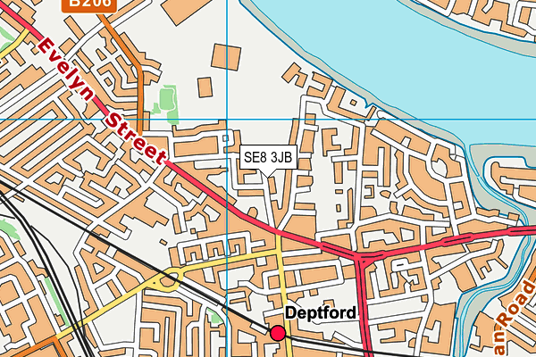 SE8 3JB map - OS VectorMap District (Ordnance Survey)