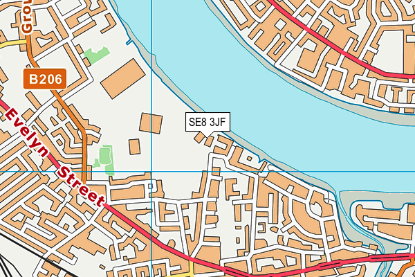 SE8 3JF map - OS VectorMap District (Ordnance Survey)