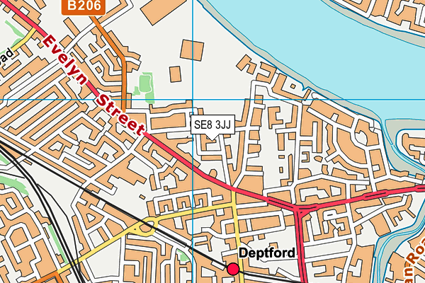 SE8 3JJ map - OS VectorMap District (Ordnance Survey)