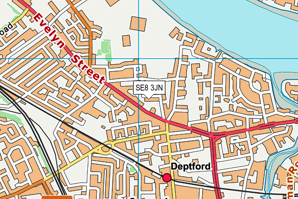 SE8 3JN map - OS VectorMap District (Ordnance Survey)