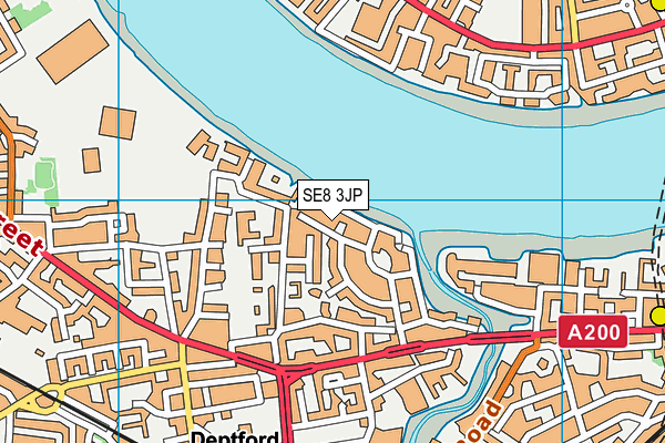 SE8 3JP map - OS VectorMap District (Ordnance Survey)