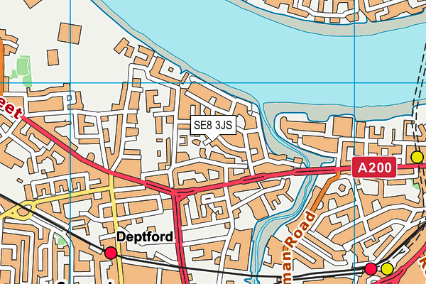 SE8 3JS map - OS VectorMap District (Ordnance Survey)