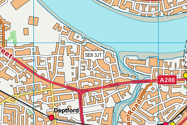 SE8 3JT map - OS VectorMap District (Ordnance Survey)