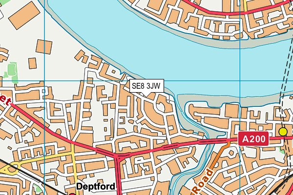 SE8 3JW map - OS VectorMap District (Ordnance Survey)