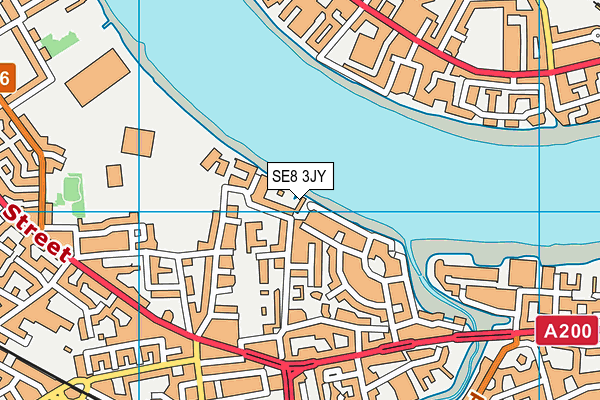 SE8 3JY map - OS VectorMap District (Ordnance Survey)