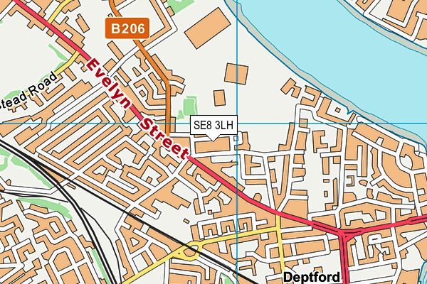 SE8 3LH map - OS VectorMap District (Ordnance Survey)