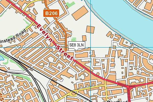 SE8 3LN map - OS VectorMap District (Ordnance Survey)
