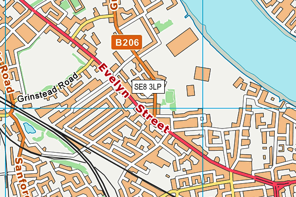 SE8 3LP map - OS VectorMap District (Ordnance Survey)