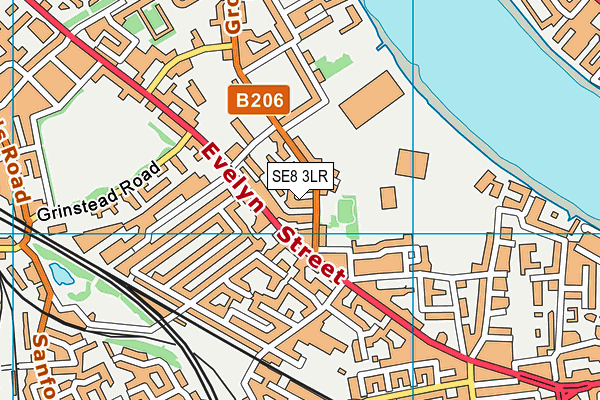 SE8 3LR map - OS VectorMap District (Ordnance Survey)