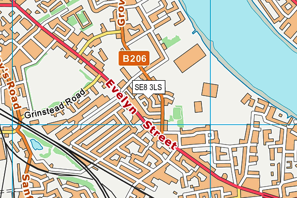 SE8 3LS map - OS VectorMap District (Ordnance Survey)