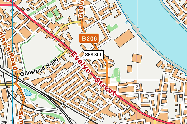 SE8 3LT map - OS VectorMap District (Ordnance Survey)