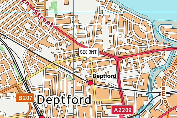 SE8 3NT map - OS VectorMap District (Ordnance Survey)