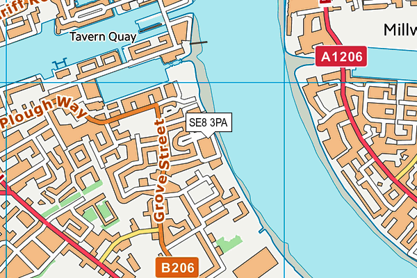 SE8 3PA map - OS VectorMap District (Ordnance Survey)