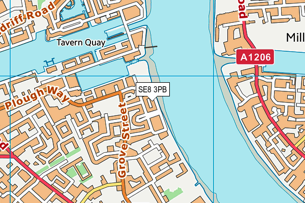 SE8 3PB map - OS VectorMap District (Ordnance Survey)