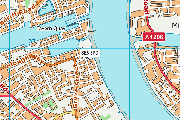 SE8 3PD map - OS VectorMap District (Ordnance Survey)