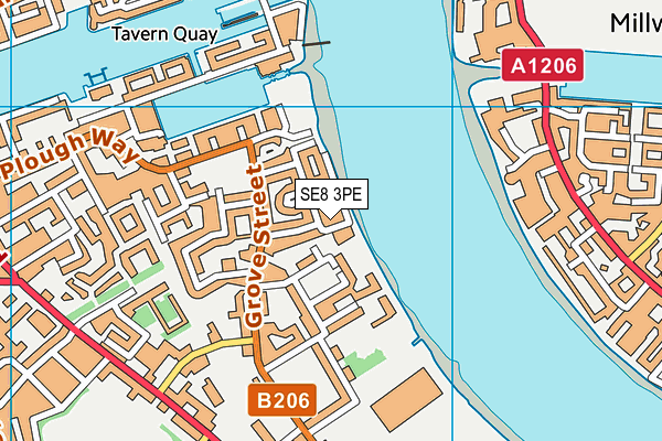 SE8 3PE map - OS VectorMap District (Ordnance Survey)