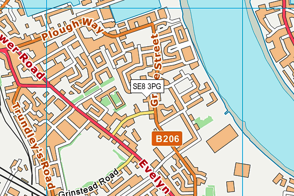 SE8 3PG map - OS VectorMap District (Ordnance Survey)