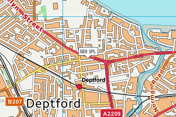 SE8 3PL map - OS VectorMap District (Ordnance Survey)