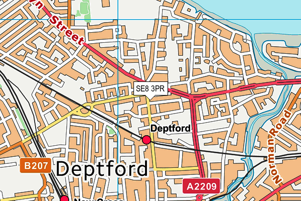 SE8 3PR map - OS VectorMap District (Ordnance Survey)