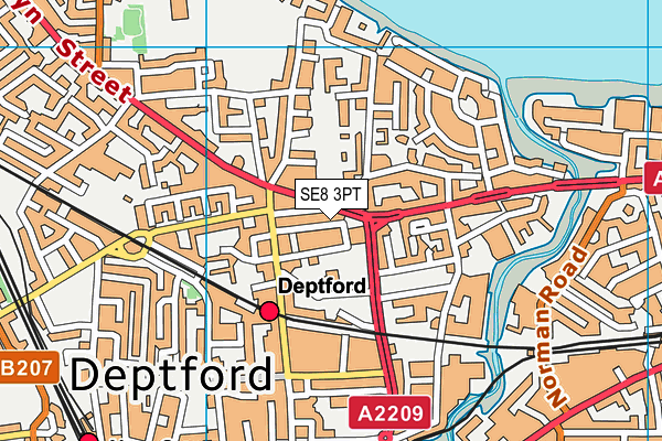 SE8 3PT map - OS VectorMap District (Ordnance Survey)