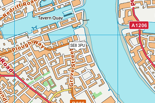 SE8 3PU map - OS VectorMap District (Ordnance Survey)