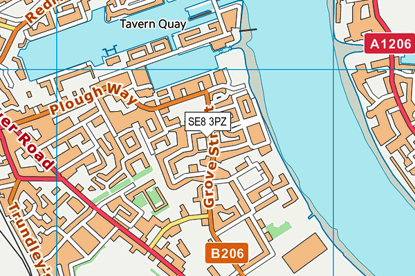 SE8 3PZ map - OS VectorMap District (Ordnance Survey)